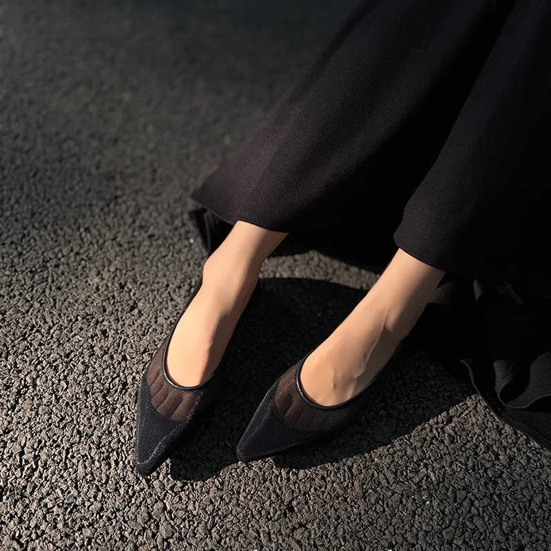 

Туфли Birkuir с острым носком и вырезами для женщин, без застежек, весна 2026, из натуральной кожи, роскошные, на низком каблуке, для торжественных случаев