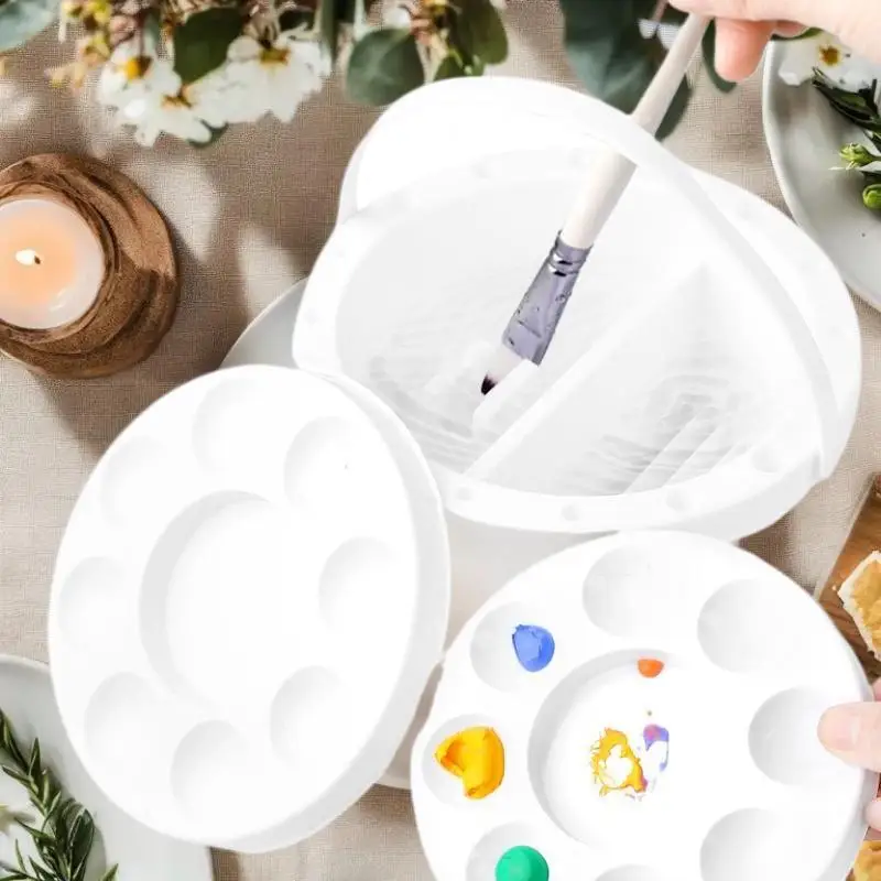 3 في 1 فرشاة غسالة دلو مع غطاء لوحة حامل فرشاة الرسم الفن المائية النفط اللوحة أدوات تنظيف فرش صينية حوض #2