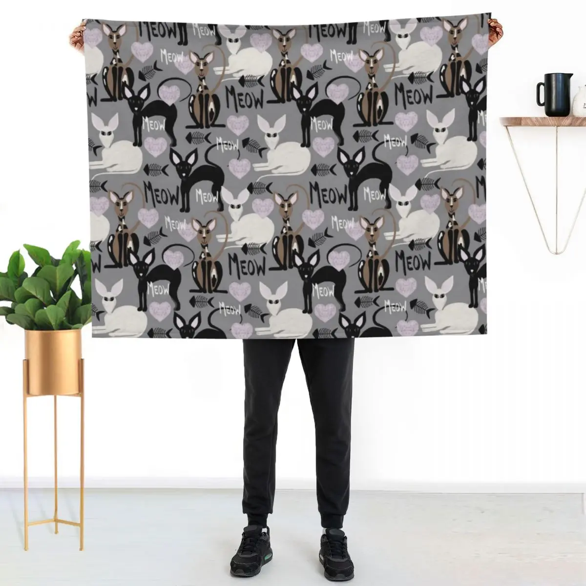 Cornish Rex Cats Throw Blanket Fluffy Cozy Throw Blanket for Home Decor