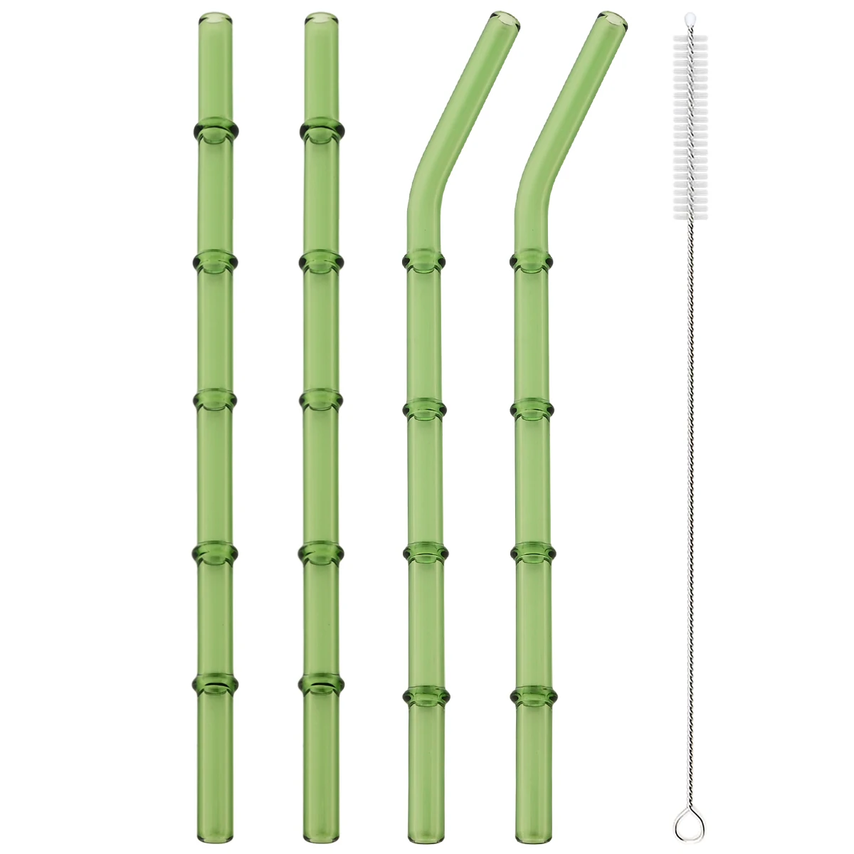 

4pcs High Borosilicate Glass Straw Set Reusable Glass Drinking Straw with Brush Milkshakes Cocktail Coffee Straw Bar Accessories