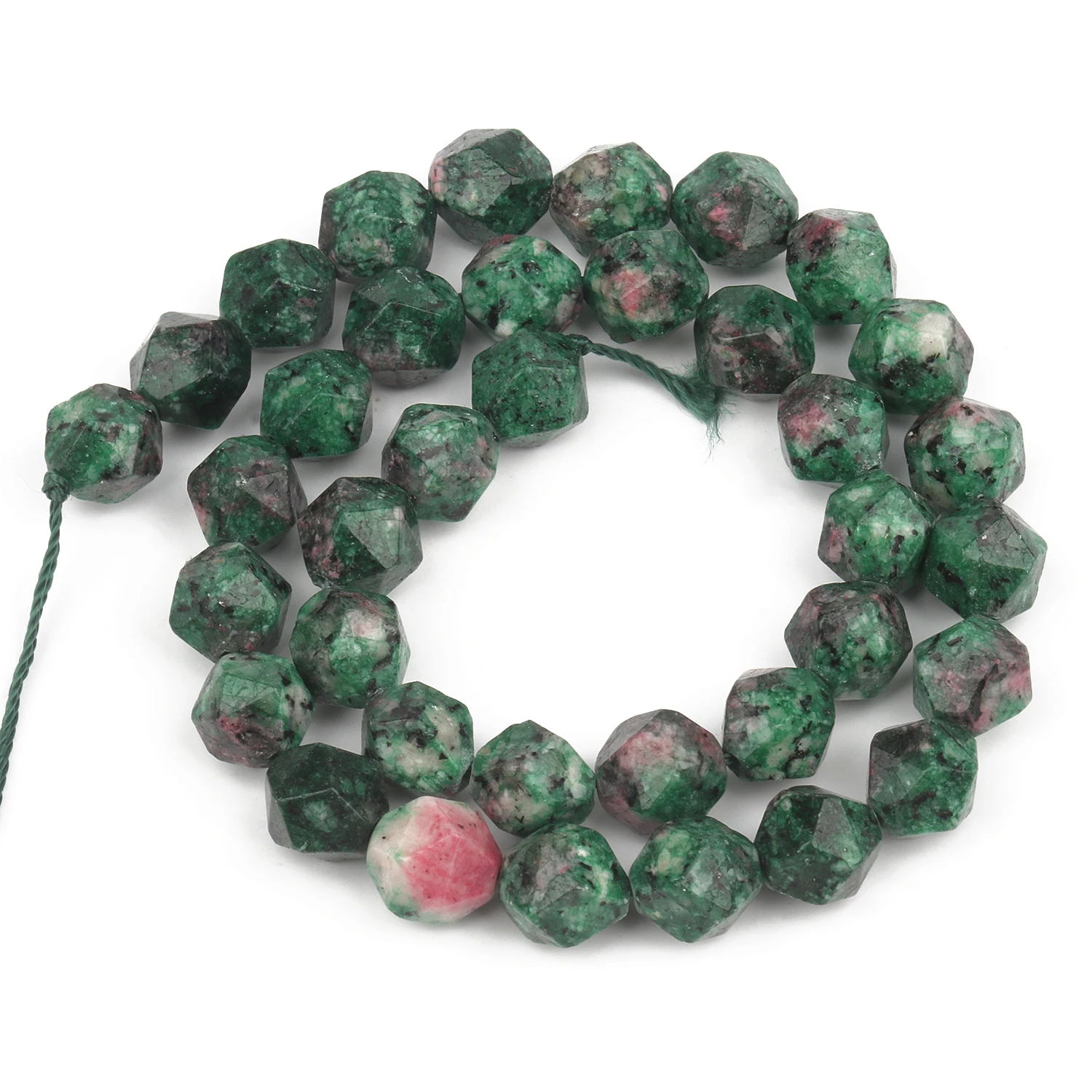 6/8/10mm Trendy Faceted Natural Stone Epidote Zoisite Beads Irregular Loose Spacer Beads For Jewelry Making Handmade Bracelets