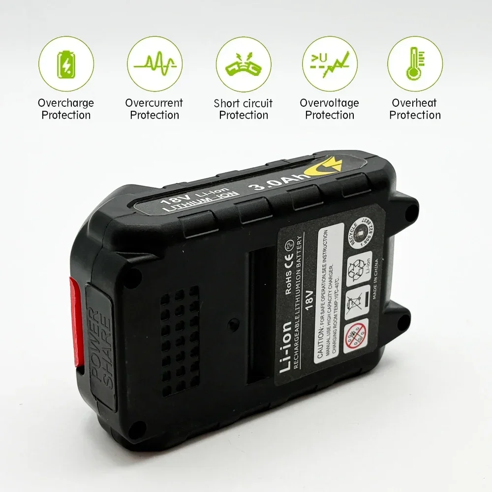 18 فولت 3000 مللي أمبير 18 فولت 3AH ارتفاع ضغط غسيل السيارات مدفع المياه استبدال بطارية ليثيوم أيون آلة غسل سيارات بطارية احتياطية