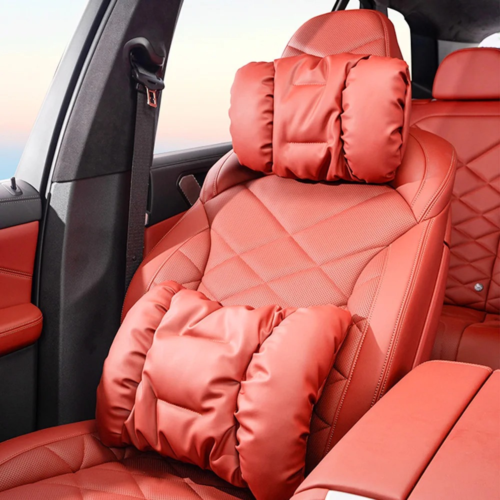 

Мягкий комплект подушек для подголовника и поясничной опоры в автомобиль, удобная автомобильная подушка для шеи для Mercedes Benz, Audi, BMW, Jeep, KIA, Toyota, Hyundai, Honda и др.