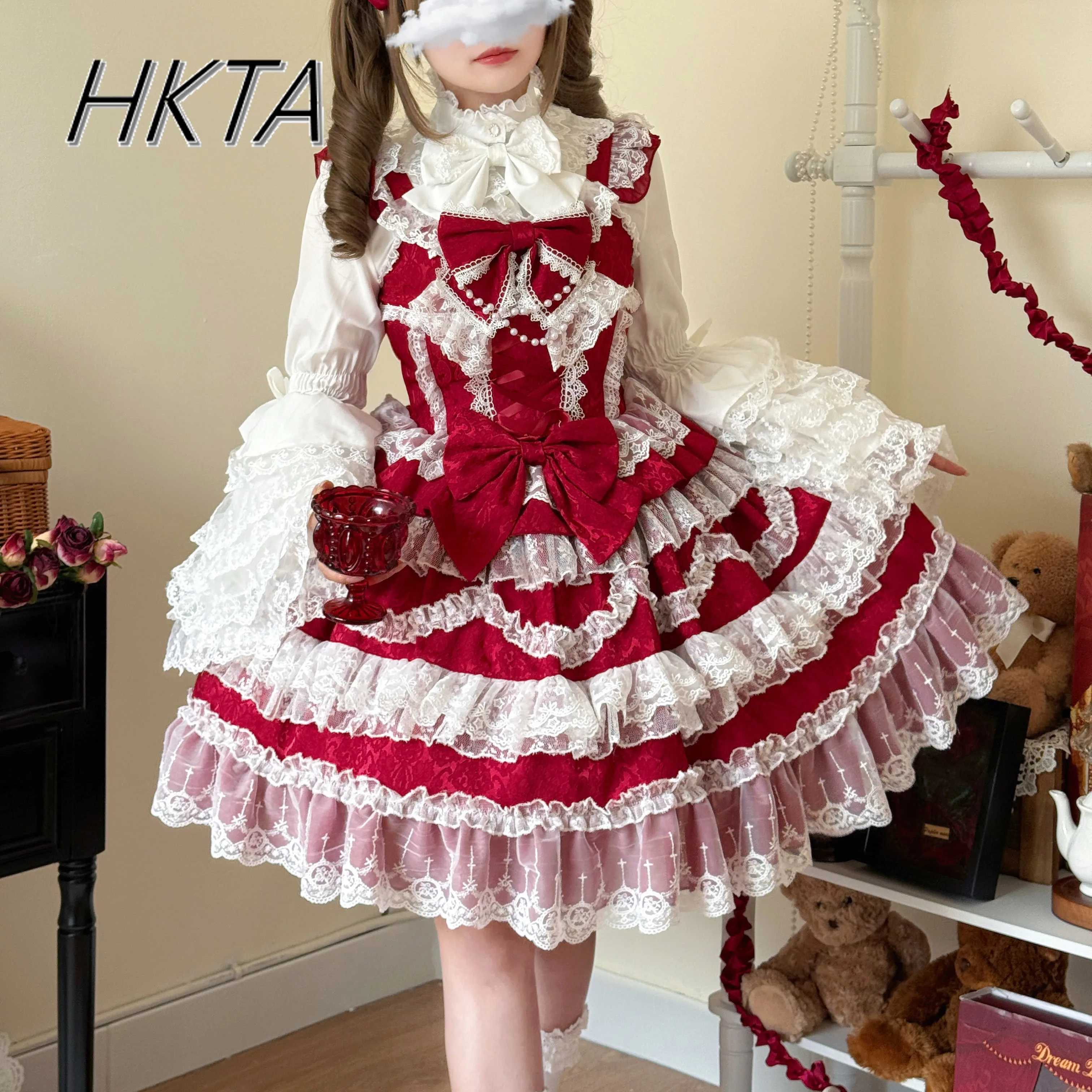 Original Lolita Dress Women Girls Kawaii Cute Aesthetic Flower Wedding Jsk Suspender Dress Summer New Birthday Princess Dresses