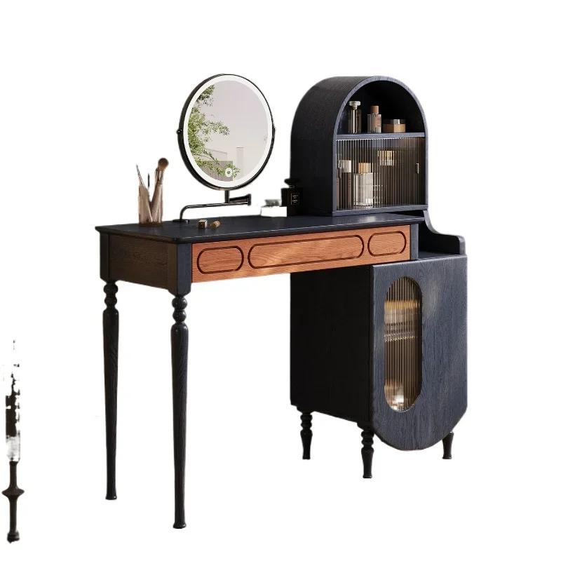 Dresser chest 2 Song-style aesthetic integrated French retro adjustable retractable makeup solid wood