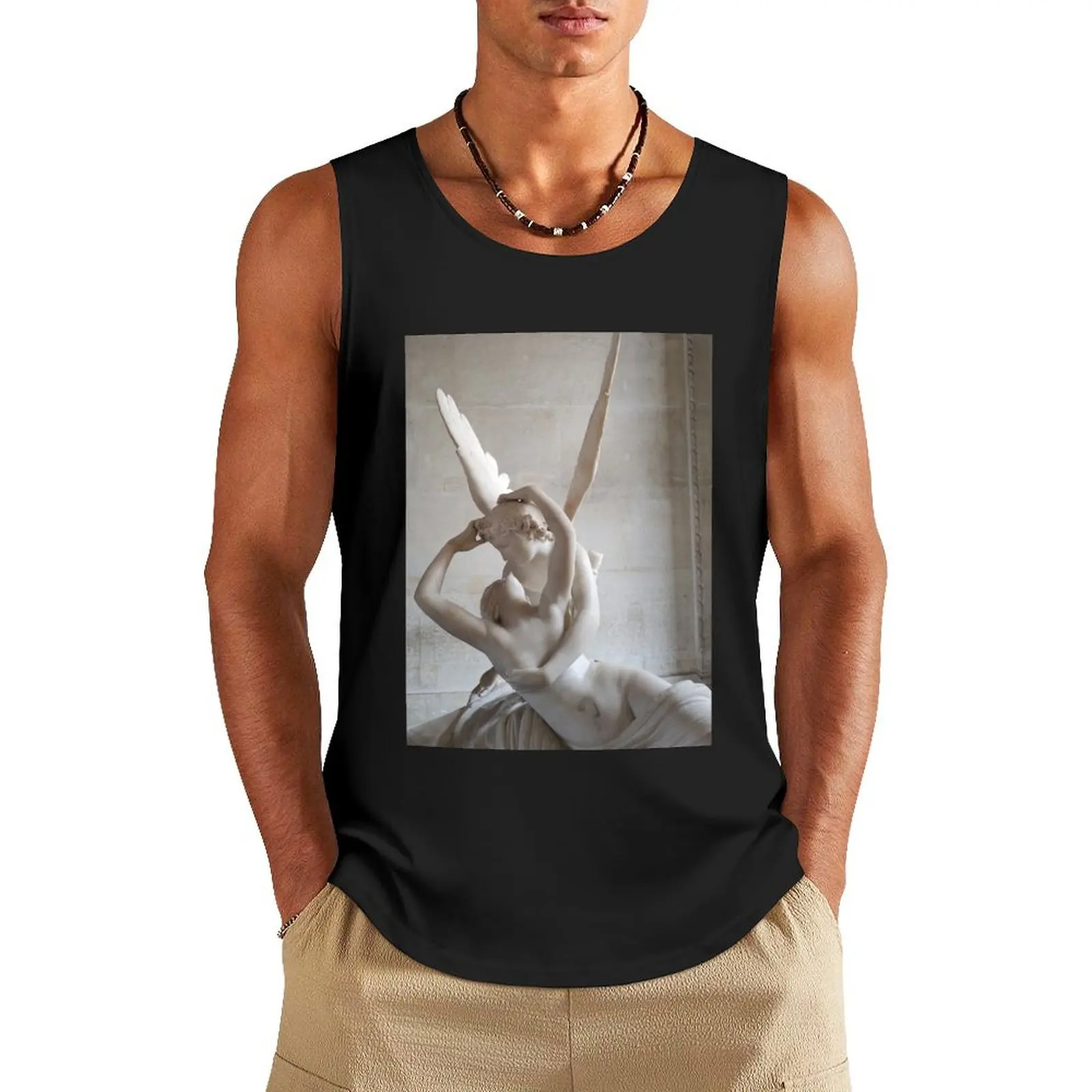 Psyche Revived by Cupid's Kiss (Canova's Amore e Psiche) Tank Top Men's sleeveless t-shirt Bodybuilding shirt