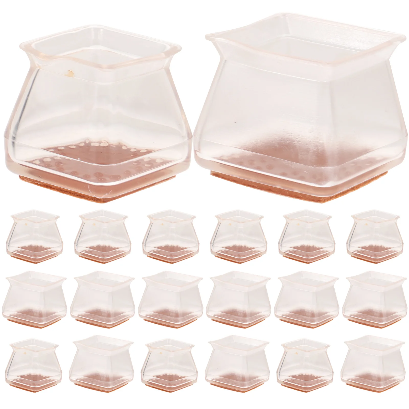 

20Pcs Chair Leg Floor Protectors Silicone Felt Square Covers for Furniture Legs Protect Floor Noise Reduction Chair Leg Caps