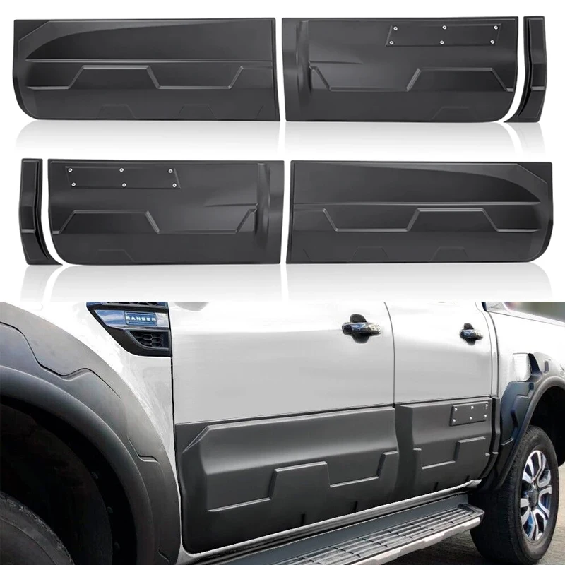 new ABS  Matte Black K-Sport Style Side Door Body Cladding for Ford Ranger PX1 PX2 PX3 2012-2021 Raptor Wildtrak Double Cab