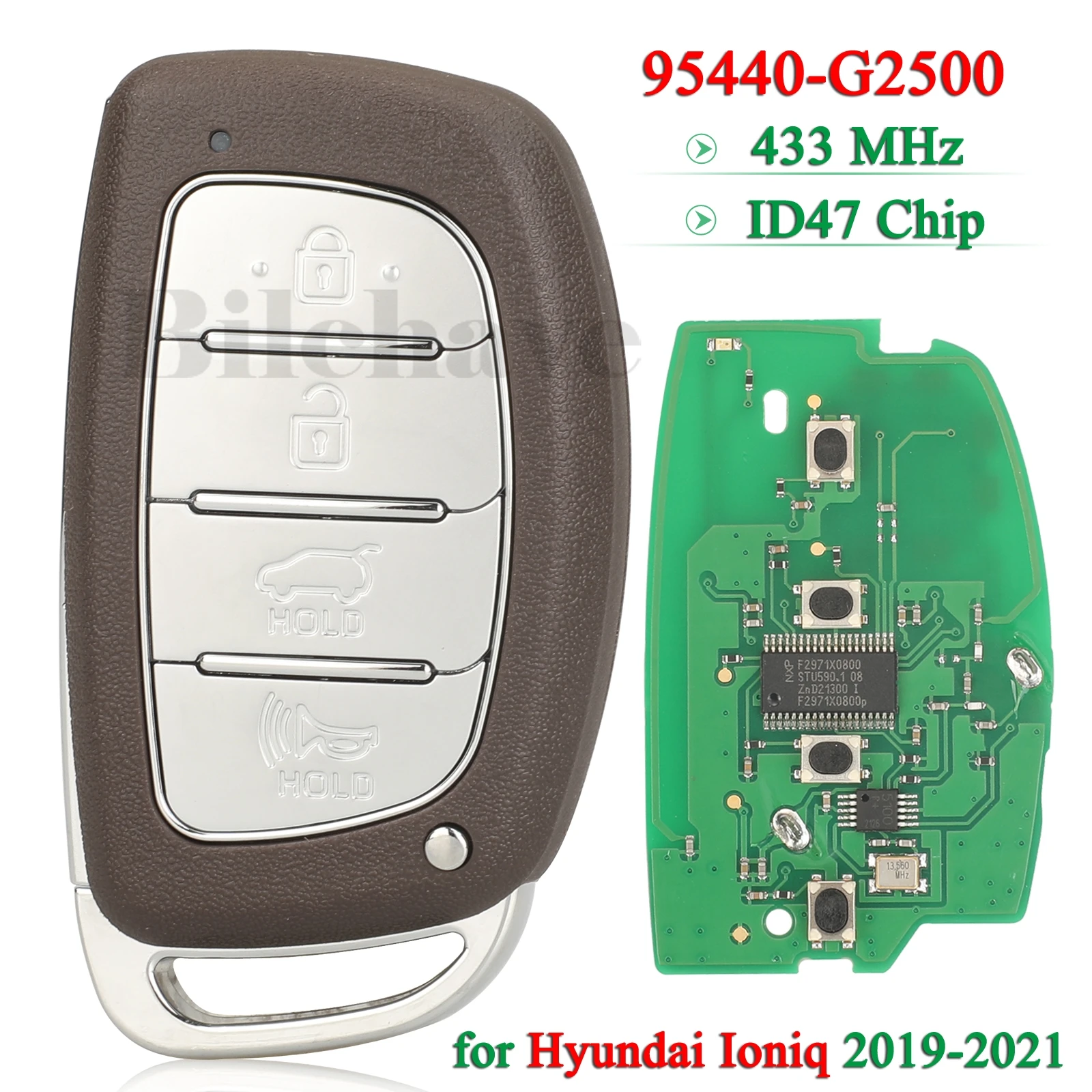 

jingyuqin 95440-G2500 for Hyundai Ioniq 2016 2017 2018 2019 Remote Smart Car Key ID47 Chip fob 433MHz 3 Buttons Replacement