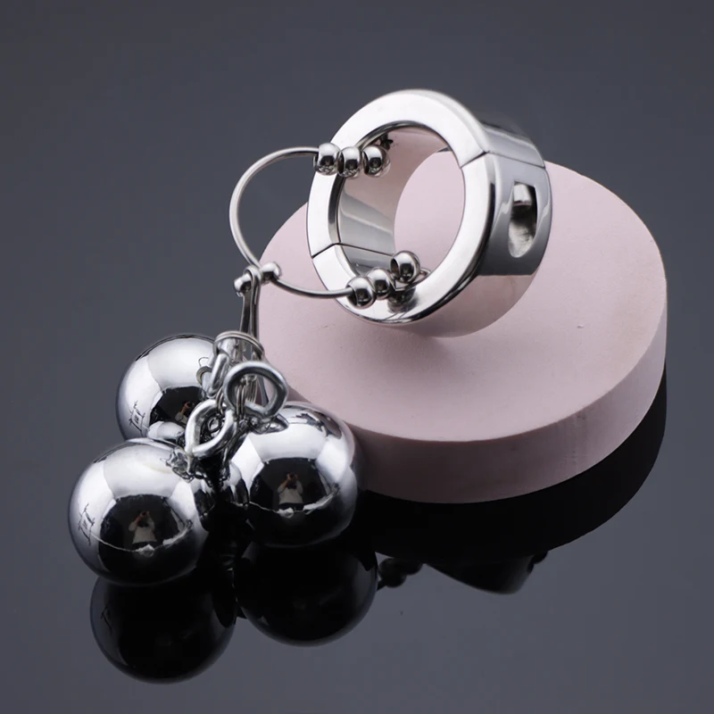 NEW Metal Cock Ring Male Chastity Ring Intimate Cuir Ball Weight Hanger for Penis Enlargement Ball Stretcher Extender Cock Ring