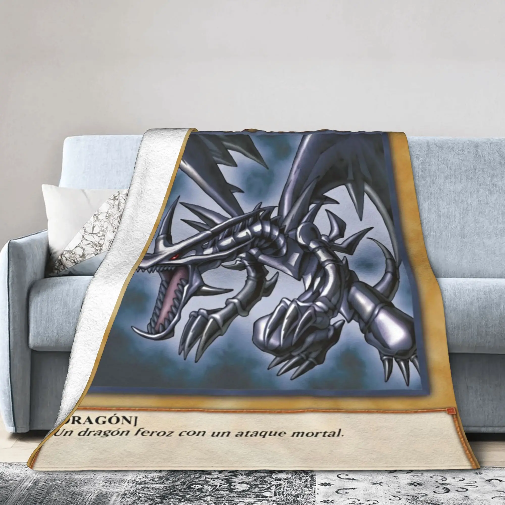 Anime Yu Gi Oh Card Blankets  Wool Novelty Warm Throw Blankets for Bedding Lounge All Season