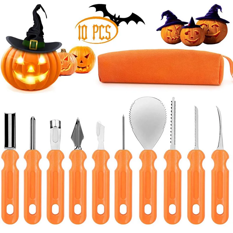 Pumpkin Carving Pro Tools Kit Easily Sculpting DIY 10 Easy Halloween Pumpkin Carving Tools Set Hand Tools