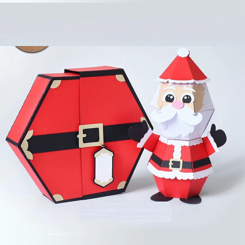 Tarjeta AA86 SANTA BOX SVG descarga instantánea proyecto Svg para Cricut, Scanncut, vídeo de montaje de silueta incluido