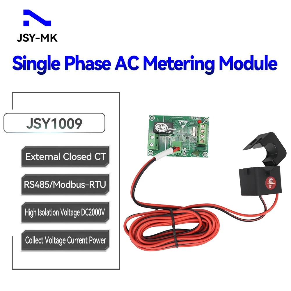 JSY1009 100A Single Phase AC Metering Module RS-485 Modbus-RTU Energy Meter With Open CT