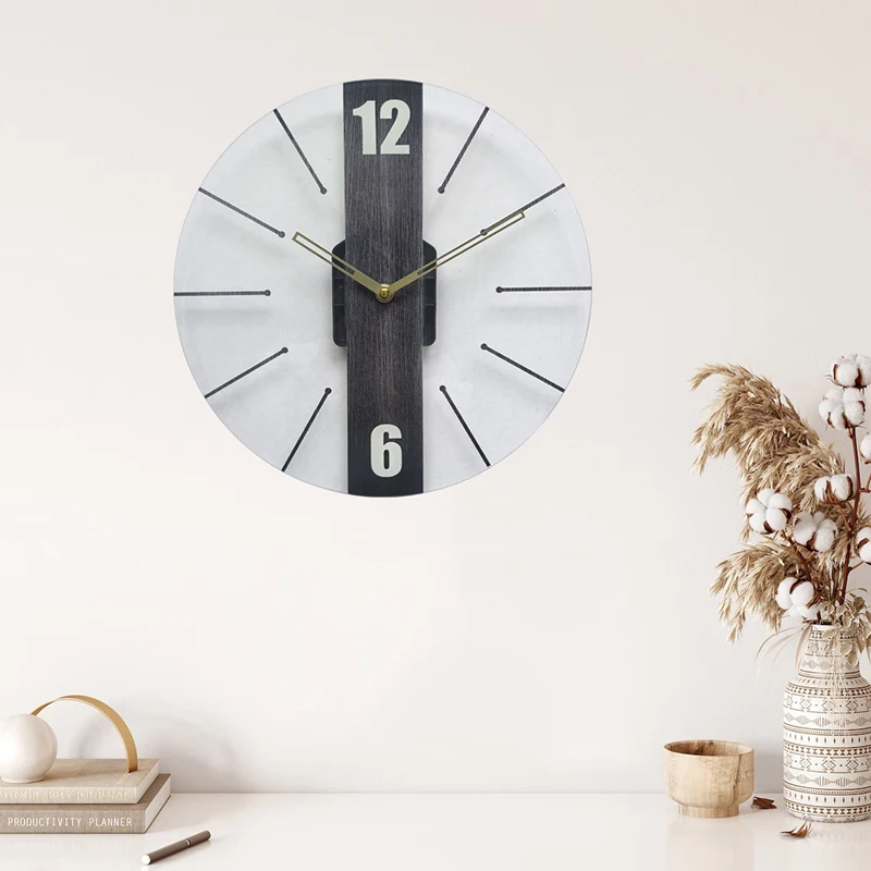 

Tempered Glass Wall Clock Nordic Living Room Furniture Clocks Interior Silent Decoration Wall Clock Modern Accessories Clocks