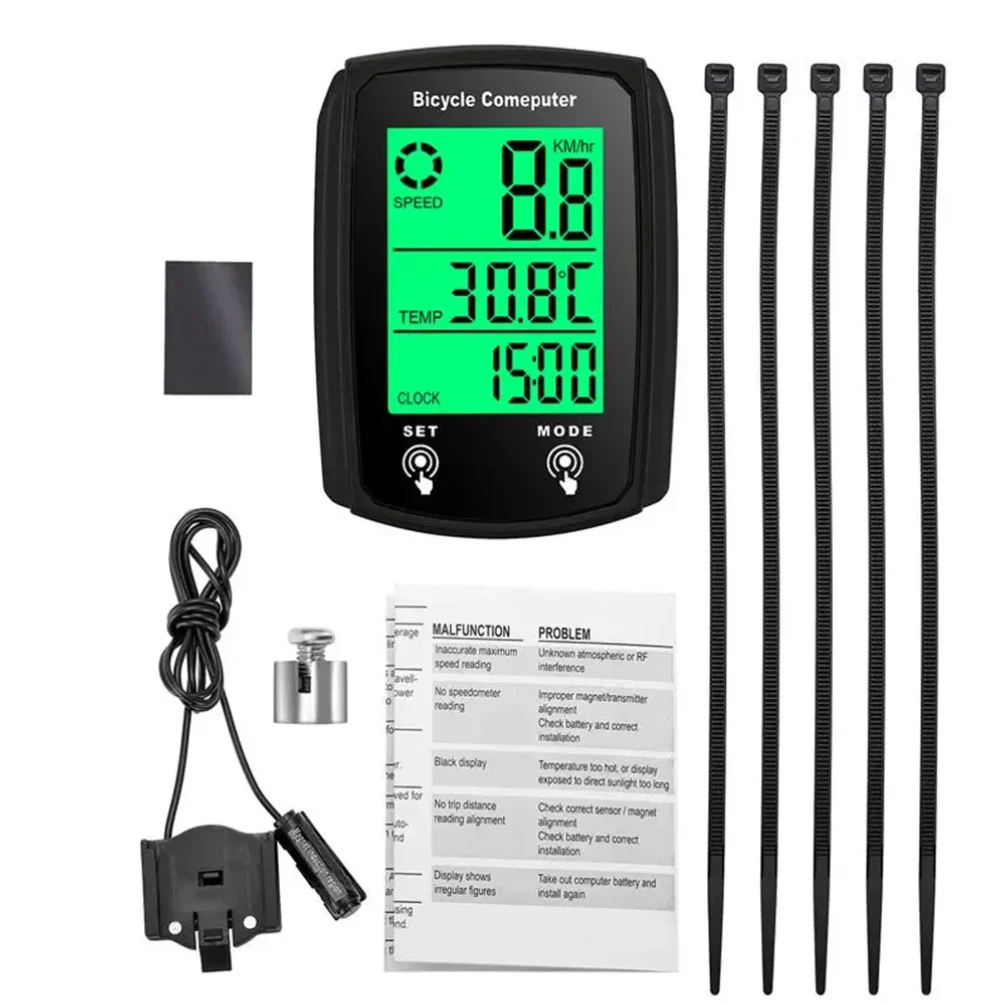 

Touch screen bicycle wired code meter Speedometer odometer English code meter Luminous wired code meter odometer