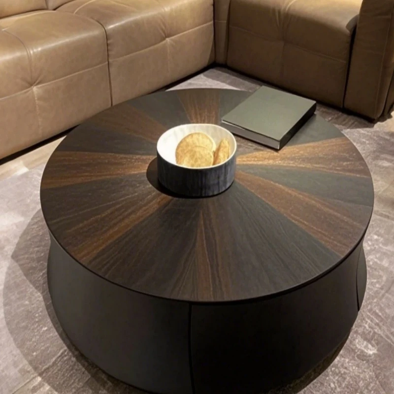 

Black oak coffee table baking paint living room coffee table modern simple corner round coffee table complete