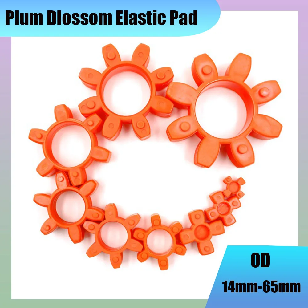 1Pcs Polyurethane Plum Blossom Elastic Pad OD 14mm-65mm Solid/Hollow Coupling Pad Servo Motor Drive Compensation Rubber Pad