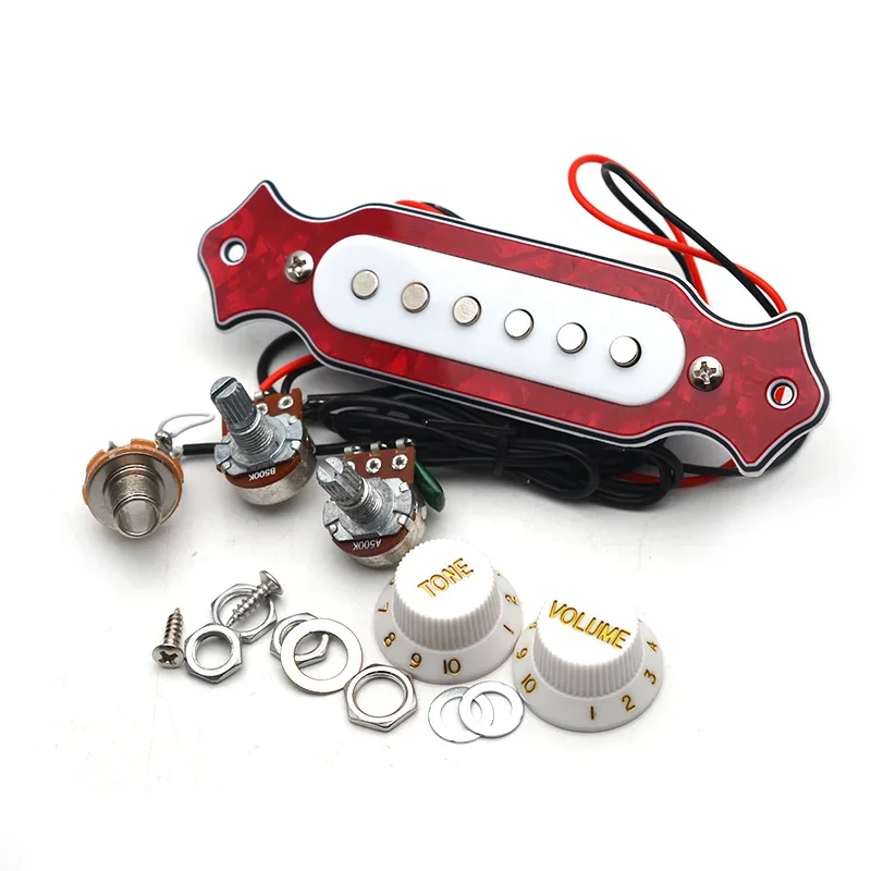 6 Strings Pre-Wired Pickup Set for Acoustic Guitar, Sound Hole Pickup, Pots Knobs, Jack Soundhole Pickup, Multi-color