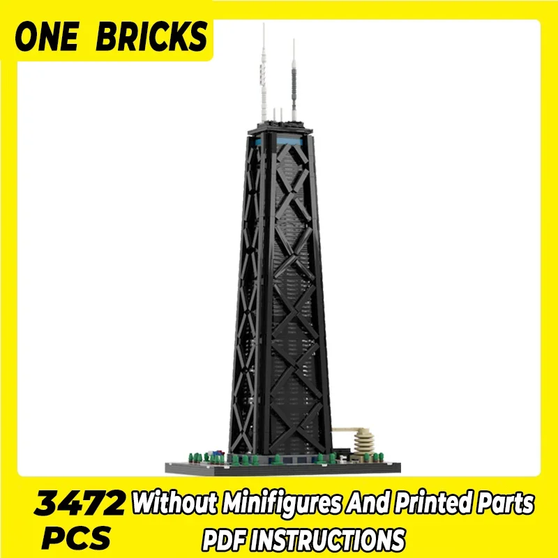 

City Street View Model Moc Building Bricks John Hancock Center VER 2 1:650 Technology Blocks Gift Christmas Toy DIY Set Assembly