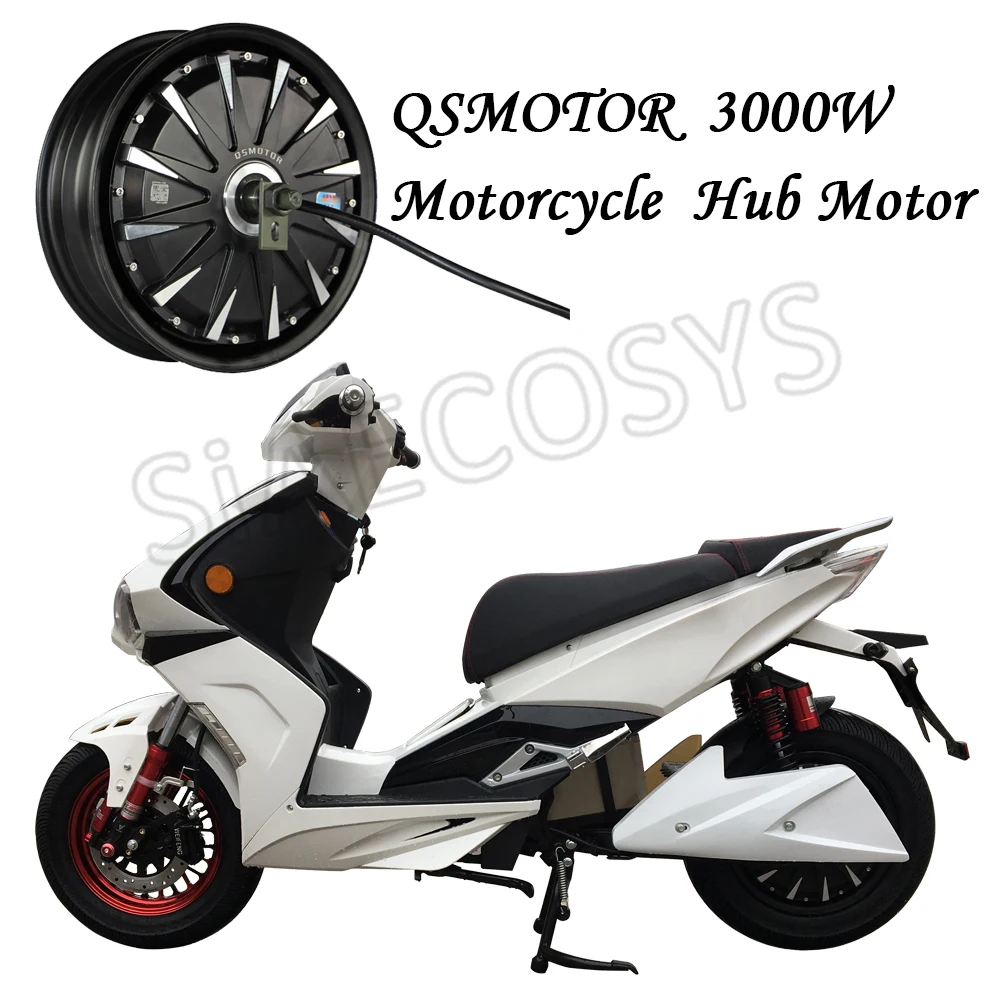 SiAECOSYS QS MOTOR 12inch 1000W 72V 45kph Hub Motor with EM30SP Controller and Kits for Scooter