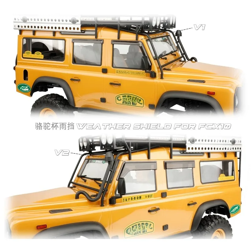 RCDream 1/10 Side Window Wind Deflector Rain Guards Weather Shields for FMS FCX10 Camel Trophy Defender