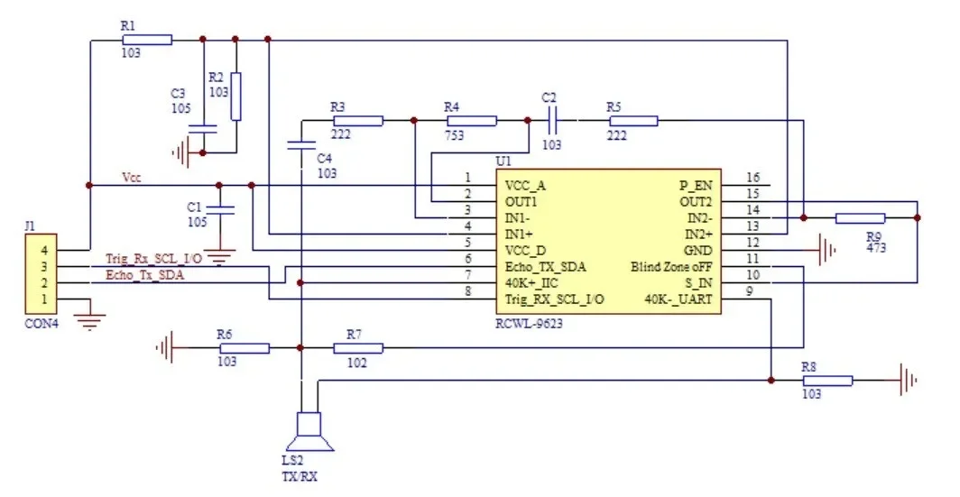 RCWL-1605 Distance Measuring Module GPIO Serial IIC Single Bus