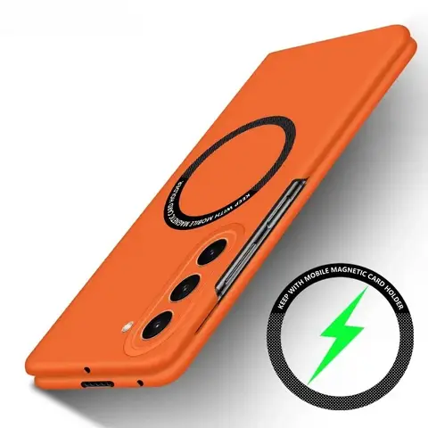 Z Fold7 New Slim Skin Feel Magsafe Case for Samsung Galaxy Z Fold 7 6 5 4 3 Fold6 Magnetic Wireless Charging Fold7 Hard Cover