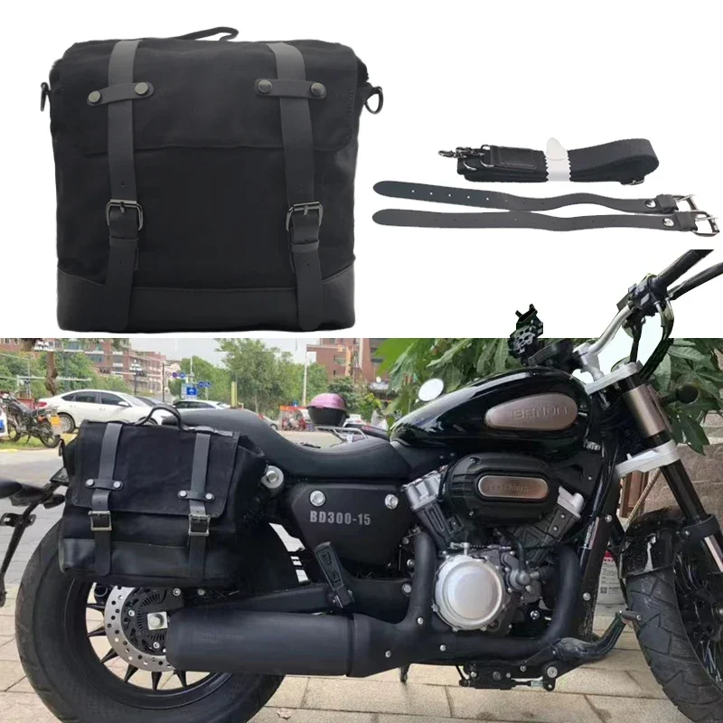 Retro motorfiets zadeltas waterdichte motor zijtas grote capaciteit zadeltassen Canva motorfiets rugzak vintage