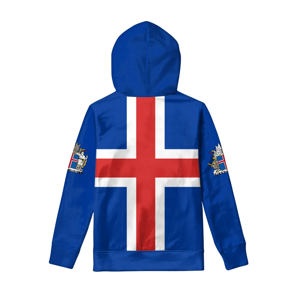 Customization Iceland Zipper Hoodie Diy Custom Name Number Sweatshirt Nation Flag Icelandair Icelandic Country College Print