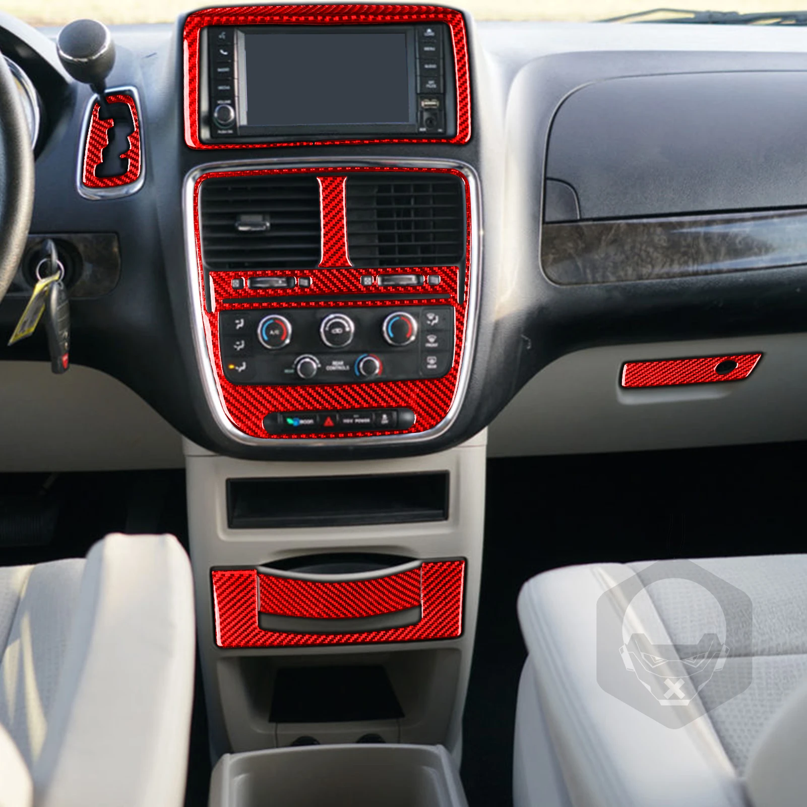 For Dodge Grand Caravan 2011-2020 For Ram CV Tradesman 2012-2015 Accessories Carbon Fiber Car Interior Gear Radio Trim Sticker