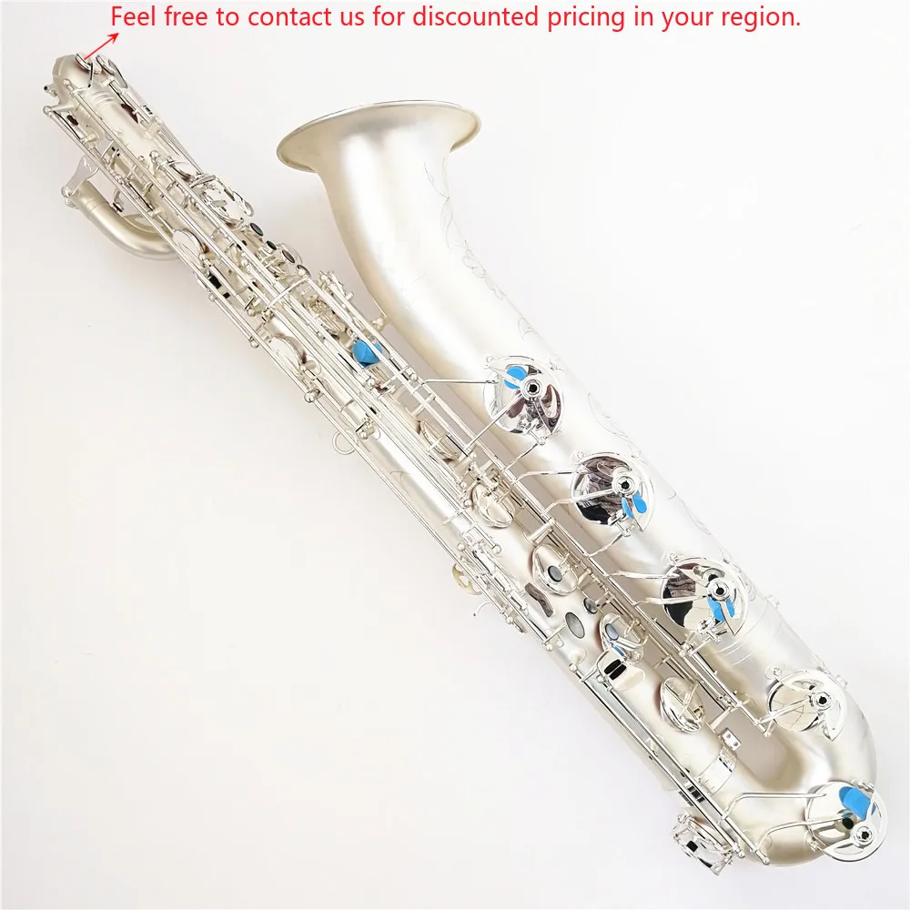 Brush Silver Plated With Low A# Key Professional Baritone Saxophone