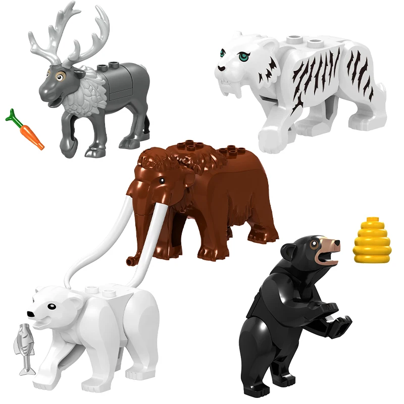 Moc Animal Medieval Dragon War Horse Bear Elk Wolf Tiger Mammoth DIY Model Building Blocks Kids Toys Gifts Boys Girls Juguetes