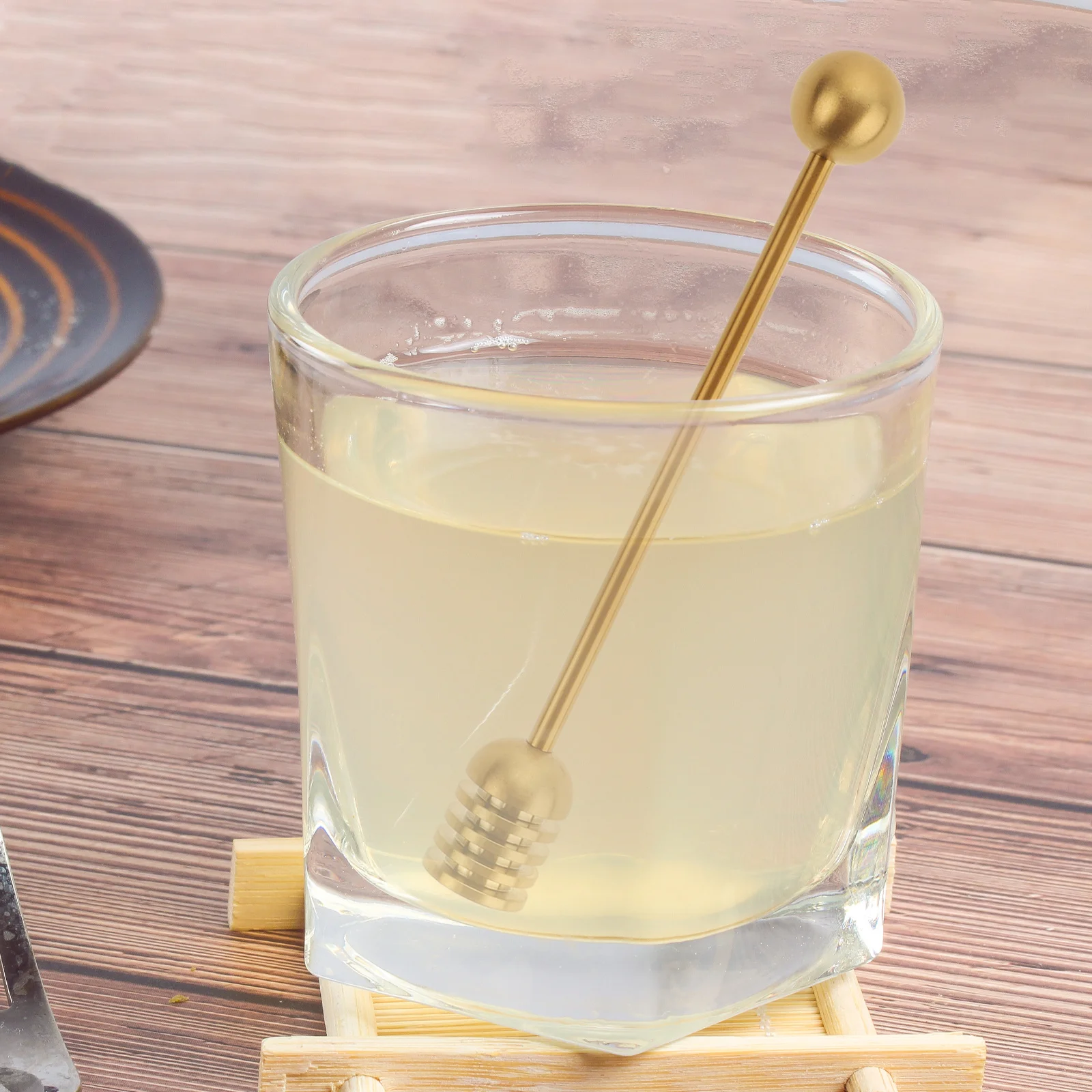 

Stainless Steel Honey Dipper Honey Mixing Rod for Jam Sugar Coffee Portable Reusable Tool Jar and Dipper