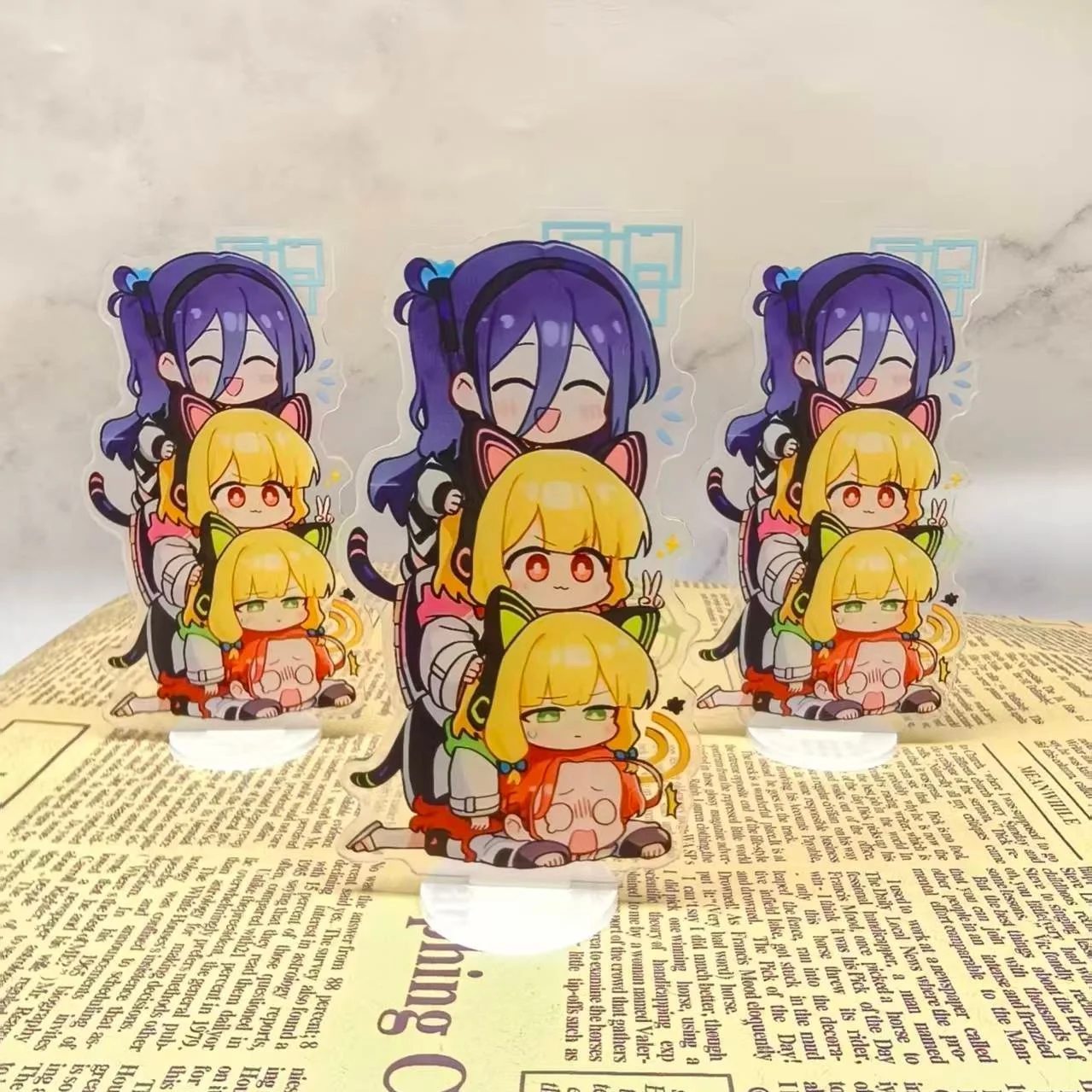 Blue Archive Nekomimi Stack Characters Acrylic Stand Arru Alice Midori Yuzu Cute Figure Desktop Decor Fans Collectible Gift 2pcs