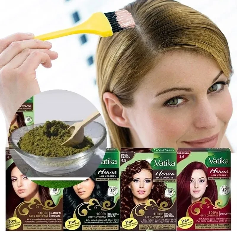 Indian Pure Natural Plant Henna Dye Black Light Dark Brown Wine Red Covering White Hair For Man Woman