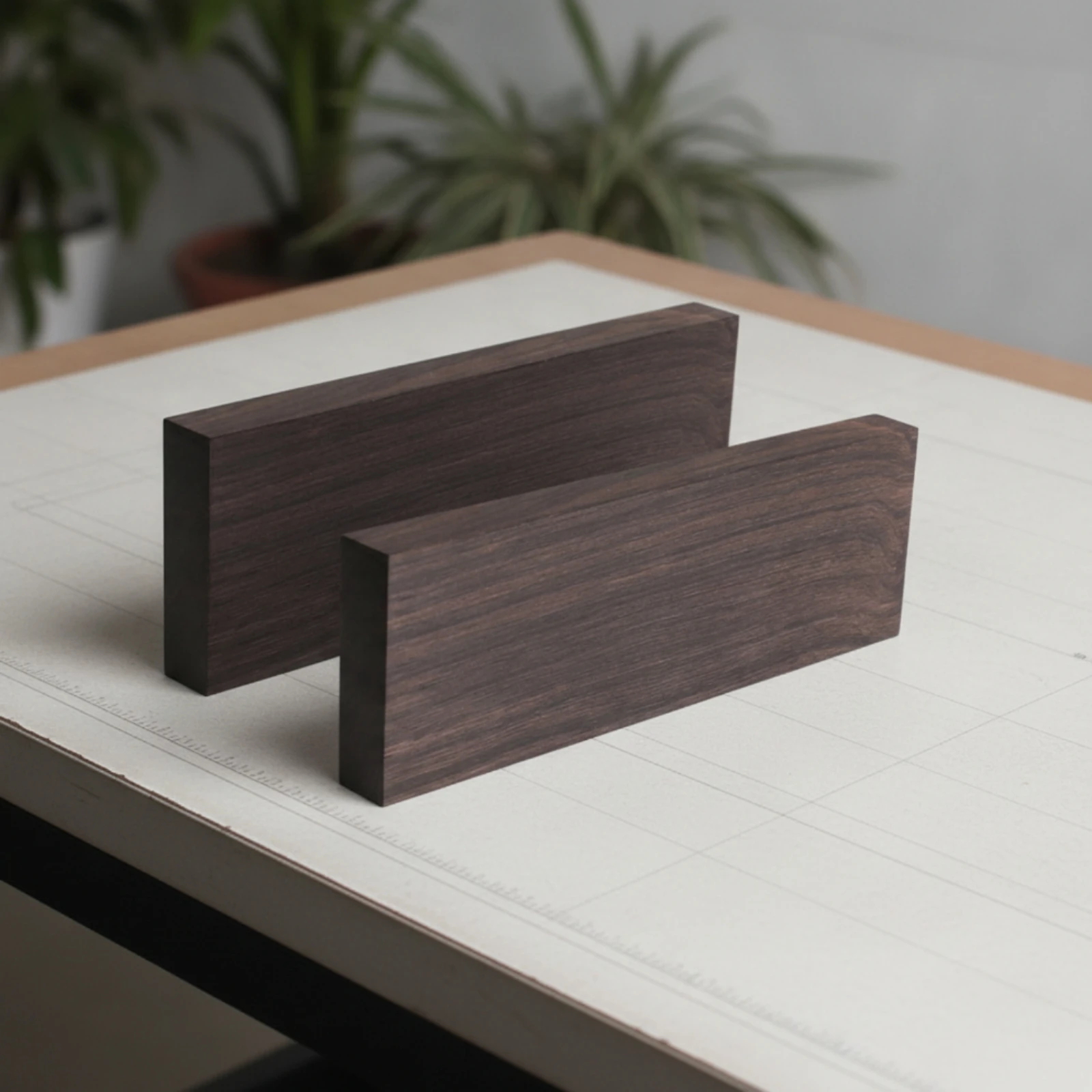 2 Pieces Blade Scale Unfinished Blade Handle Tool Handle Stock Rectangular Wood Carving Block Dense