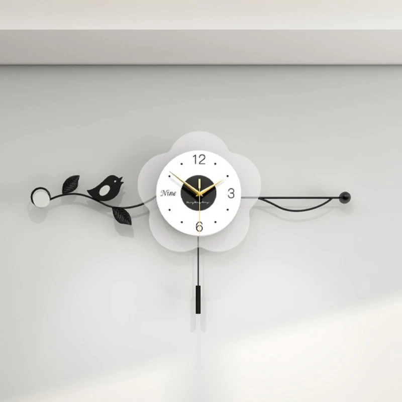 Metal Wall Clocks Simple Swing Wall Clock Modern Minimalist Household Hanging Clock Living Room Art Decoration Accessories
