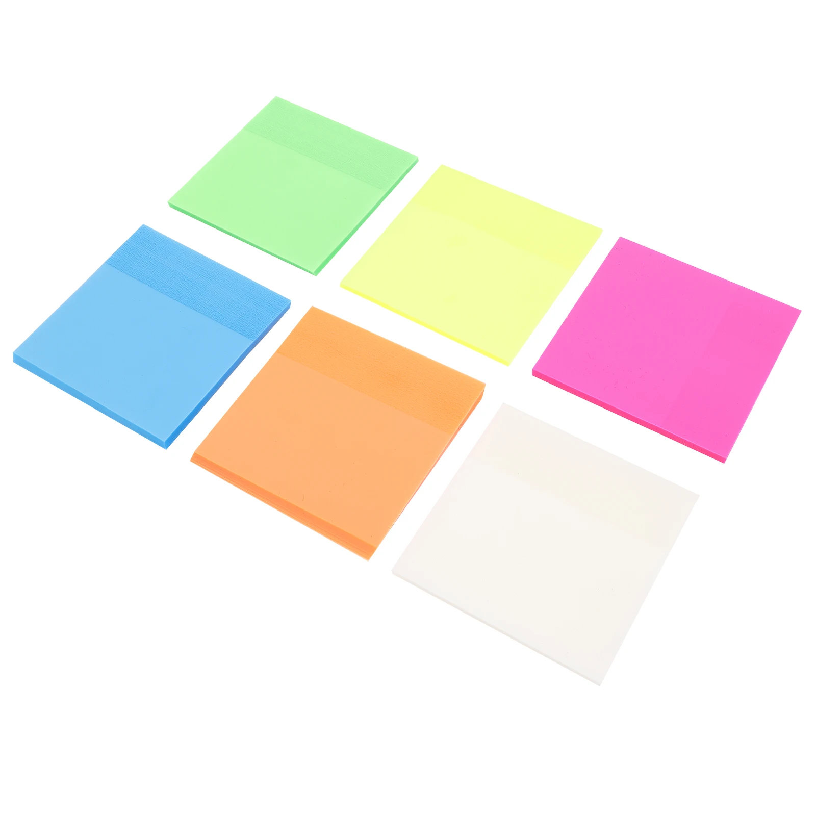 

6 Pcs Transparent 75x75mm 50 Sheets Bright Colors Reusable Books Annotating Studying Office Supplies Self Adhesive