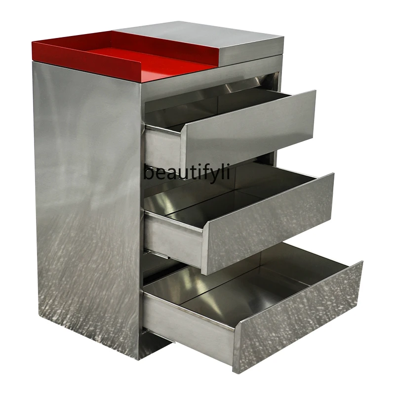 

Barber Shop Stainless Steel Hair Cutting Cabinet Hair Salon Trolley for Hair Salon Locker Tool Cabinet