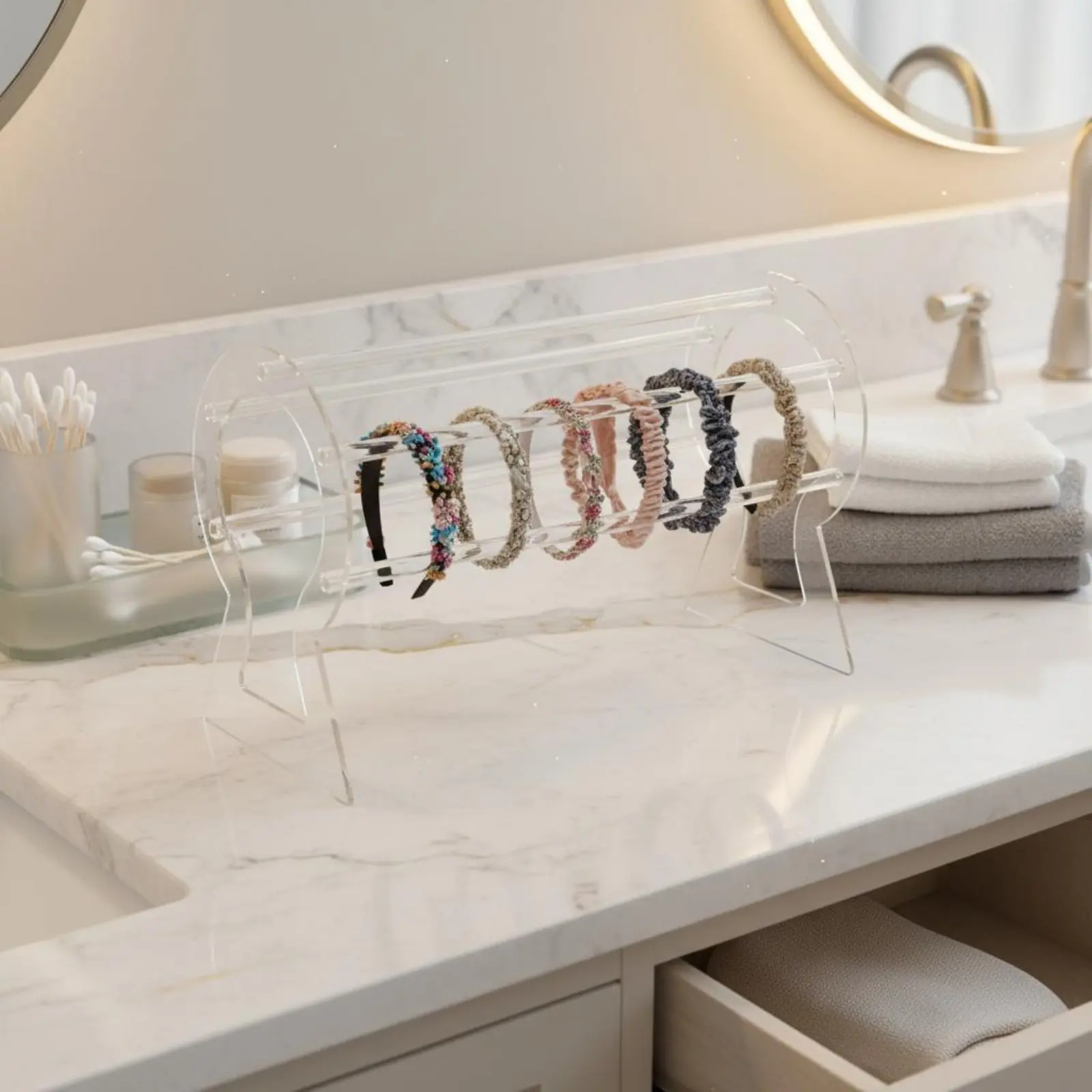 Acrylic Headband Rack Freestanding Hairband Display Rack Headband Holder Transparent Accessory Storage Sturdy for Retail Stor-E