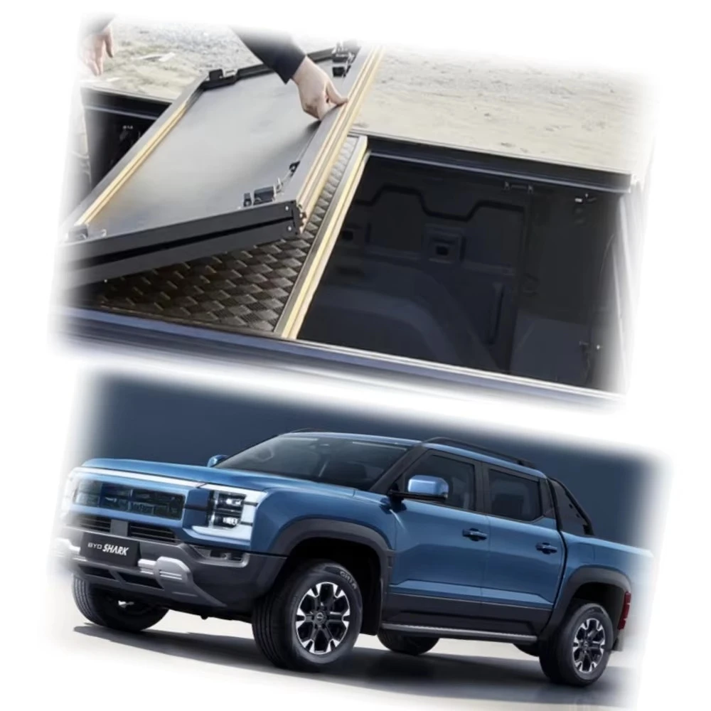 

New Style Waterproof Accessories Hard Push-pull Tri-Fold Pickup Tonneau Lid Slide Tri Folding Ute Cover For BYD Shark 6