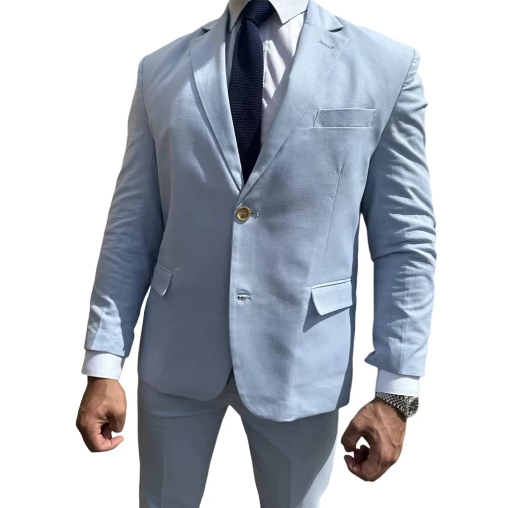 Classic Man Suits 2 PCS Blazer Pants Groom Tuxedo for Gentlemen Customized Wedding Party Formal Occasions Tailor-Made Plus Size