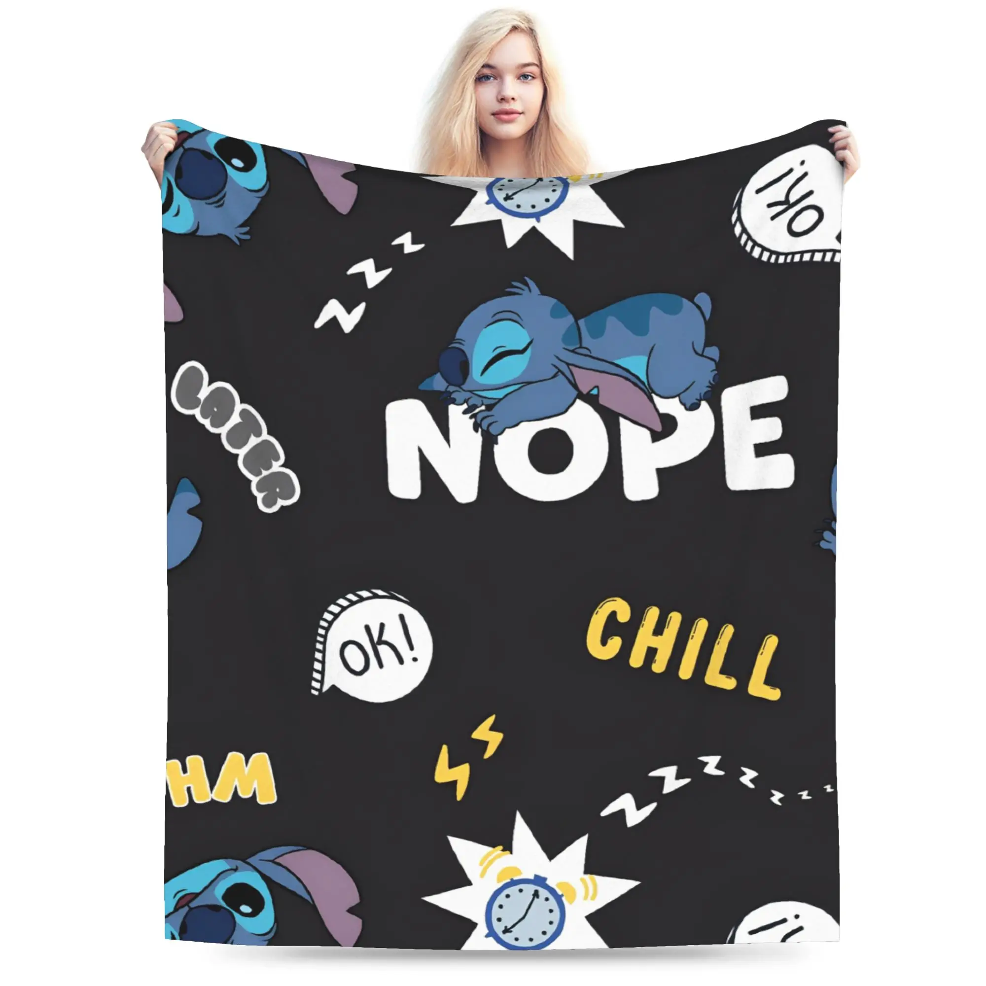 

Cute Stitchs Blanket Warm Soft Print Plush Bedding Throws For Child Couch Chair Sofa Bed Flannel Bedspread Bed Cover