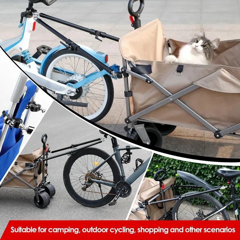 

Разъем сцепного устройства для велосипедного прицепа, универсальный портативный складной велосипедный прицеп с быстроразъемными зажимами для кемпинга Wagon-ABWY