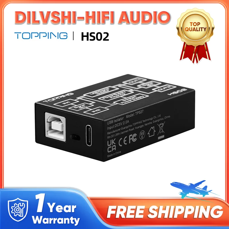 

TOPPING HS02 USB2.0 Isolator High Performance Audio Isolator High Compatibility Low Latency Audio Isolator 1500KVRMS