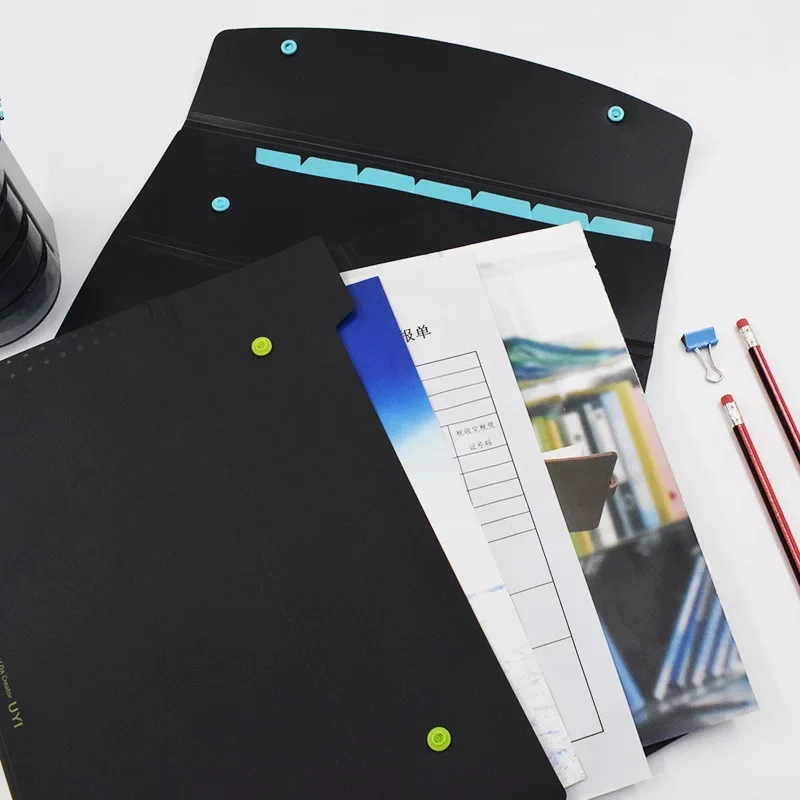 

5 шт., 5-ячеечная сумка для органов с двойной кнопкой, студенческая милая цветная папка для файлов формата А4, тестовая скрепка для бумаги, многослойная сумка для файлов, сумка для хранения данных