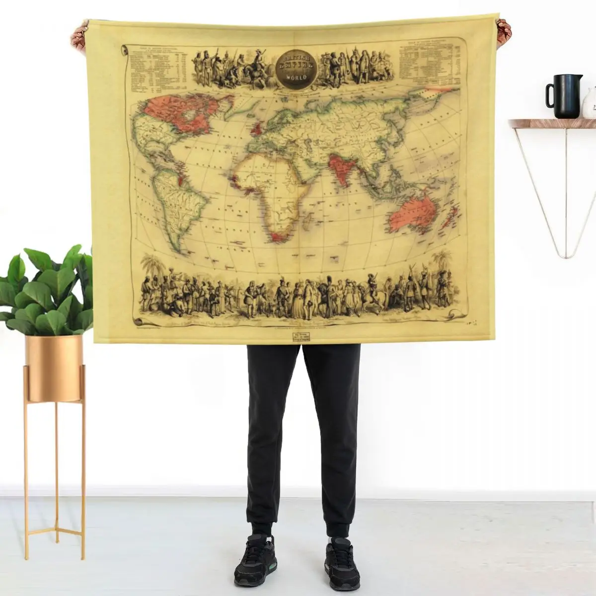 British Empire Map (circa 1850) Throw Blanket Stuffeds Beautifuls Soft Plush Plaid Summer Beddings Sleeping Bag Polar Blankets