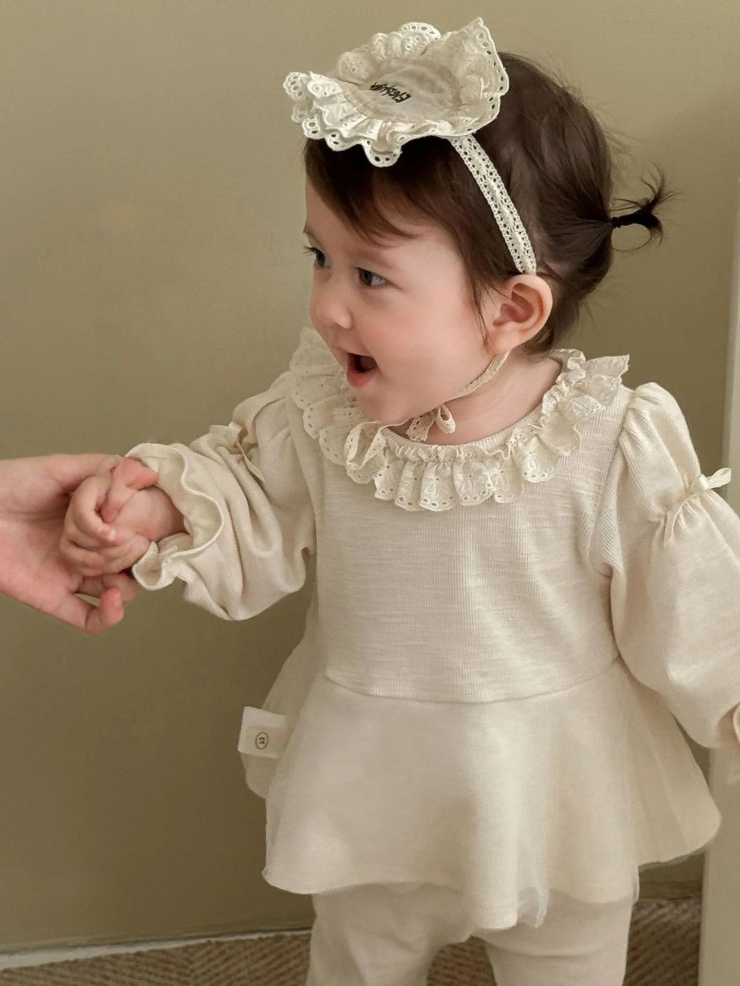 Autumn New Kids Clothing Set Mesh Bow Ruffle Blouse And Flare Pants 2 Pcs Girls Clothes Set Baby Girls Outfit