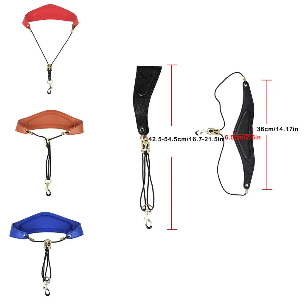 أشرطة جلدية من القطن ساكس مقاومة للاهتراء ومقاومة للخدش وحزام معلق خفيف الوزن وحزام الساكسفون للطلاب باللون البرتقالي